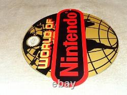 Vintage World Of Nintendo 12 Metal Mario Brothers Nes 64 Snes Gasoline Oil Sign