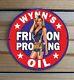 Vintage Wynn's Oil Gas&oil Service Garage Pinup Girl Porcelain Enamel Sign