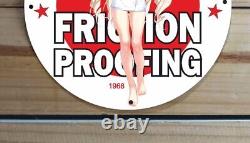 Vintage Wynn's Oil Gas&oil Service Garage Pinup Girl Porcelain Enamel Sign