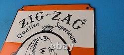 Vintage Zig-Zag Cigarette Papers Sign Porcelain Metal Gas Pump Plate Sign