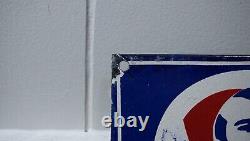 Vintage Zig Zag Porcelain Sign Cigarette Papers Smoking Tobacco Gas Oil Rare Ad