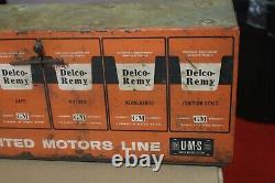 Vintage c1960 Delco Remy Chevrolet Ignition Parts Gas Oil 24 Metal Cabinet Sign