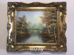 Vintage gilt framed original signed oil painting