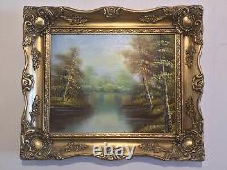 Vintage gilt framed original signed oil painting