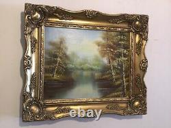 Vintage gilt framed original signed oil painting