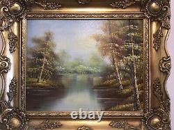 Vintage gilt framed original signed oil painting