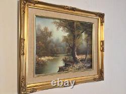 Vintage gilt framed original signed oil painting by artist I Cafieri