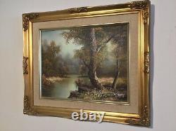 Vintage gilt framed original signed oil painting by artist I Cafieri