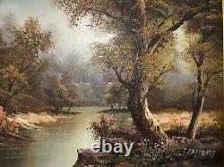 Vintage gilt framed original signed oil painting by artist I Cafieri