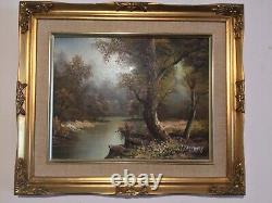 Vintage gilt framed original signed oil painting by artist I Cafieri