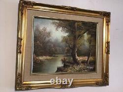 Vintage gilt framed original signed oil painting by artist I Cafieri