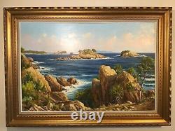 Vintage huge gilt framed original signed oil painting on Canvas South France