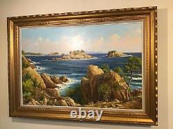 Vintage huge gilt framed original signed oil painting on Canvas South France