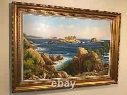 Vintage huge gilt framed original signed oil painting on Canvas South France