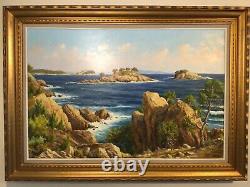 Vintage huge gilt framed original signed oil painting on Canvas South France