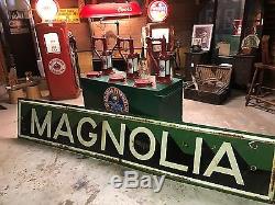 Vintage magnolia oil porcelain sign