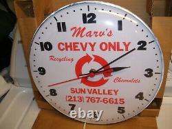 Vintage nos GM Chevrolet California Bone yard Clock sign chevy gas oil hot rod