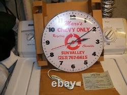 Vintage nos GM Chevrolet California Bone yard Clock sign chevy gas oil hot rod