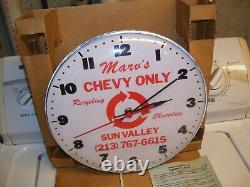 Vintage nos GM Chevrolet California Bone yard Clock sign chevy gas oil hot rod