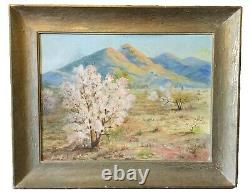 Vintage oil painting. California desert. Bertha May Faris Davis. Bertha Sessions