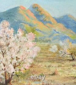 Vintage oil painting. California desert. Bertha May Faris Davis. Bertha Sessions