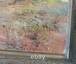 Vintage oil painting. California desert. Bertha May Faris Davis. Bertha Sessions