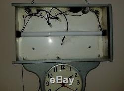 Vintage original 1950's AC Spark Plug Gas Oil Lighted Clock 2 Signs Works