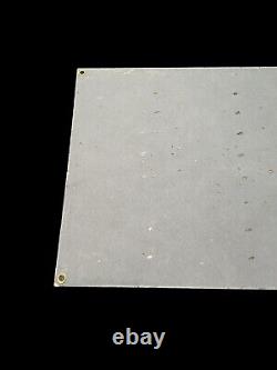 Vtg 15x9 in JOHN DEERE TRACTORS MOLINE IL. ADVERTISING SIGN HEAVY DIE CUT METAL