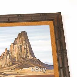 Vtg 1971 Monument Valley Desert Rock Landscape Signed Framed Oil Painting