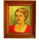 Vtg 40s 50s Mid-century Framed Painting Woman Portrait Signed Grmia K. Martin