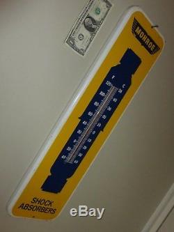 Vtg Adv Thermometer Sign, MONROE SHOCK ABSORBERS, 1950s, Embossed, Org, Ex++, Gas, Oil