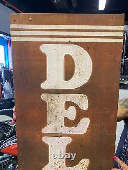 Vtg Delco Remy Sign 1930's 40's Tin Oil Gas Service station Garage Advertising