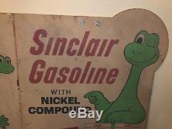 Vtg Early 1960s Sinclair Gasoline Motor Oil Cardboard Promo Ad Sign Rare 50