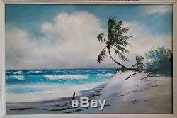 Vtg Florida HIGHWAYMEN Painting Signed RA McLendon 24 x 36 Oil Upson Board 60's
