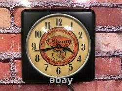 Vtg Ge Oilzum Oil-old Gas Station Advertising Display Wall Clock Sign-esso-mobil