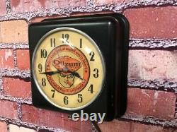 Vtg Ge Oilzum Oil-old Gas Station Advertising Display Wall Clock Sign-esso-mobil