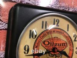 Vtg Ge Oilzum Oil-old Gas Station Advertising Display Wall Clock Sign-esso-mobil