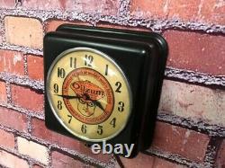 Vtg Ge Oilzum Oil-old Gas Station Advertising Display Wall Clock Sign-esso-mobil