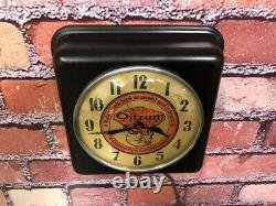 Vtg Ge Oilzum Oil-old Gas Station Advertising Display Wall Clock Sign-esso-mobil