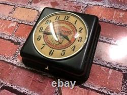 Vtg Ge Oilzum Oil-old Gas Station Advertising Display Wall Clock Sign-esso-mobil