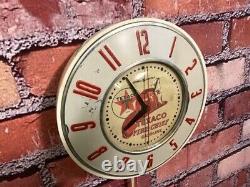 Vtg Ge Texaco Oil Fire Chief Old Gas Station Advertising Display Wall Clock Sign