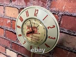 Vtg Ge Texaco Oil Fire Chief Old Gas Station Advertising Display Wall Clock Sign