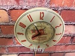 Vtg Ge Texaco Oil Fire Chief Old Gas Station Advertising Display Wall Clock Sign