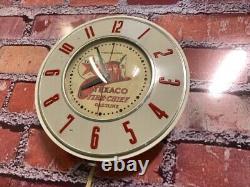 Vtg Ge Texaco Oil Fire Chief Old Gas Station Advertising Display Wall Clock Sign