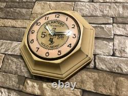 Vtg Gilbert Planters Peanuts Old Bar-pub Advertising Display Wall-oil Clock Sign