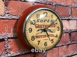 Vtg Ingraham Greyhound Oil-old Gas Station Advertising Wall Clock Sign Esso