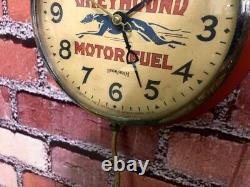 Vtg Ingraham Greyhound Oil-old Gas Station Advertising Wall Clock Sign Esso