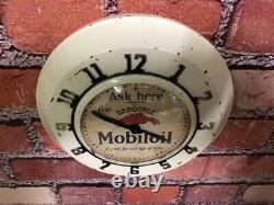 Vtg Ingraham Mobil Oil-gargoyle Old Gas Station Advertising Wall Clock Sign Gulf