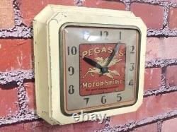 Vtg Ingraham Mobil Oil-pegasus Old Gas Station Advertising Wall Clock Sign-shell