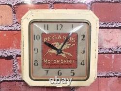 Vtg Ingraham Mobil Oil-pegasus Old Gas Station Advertising Wall Clock Sign-shell